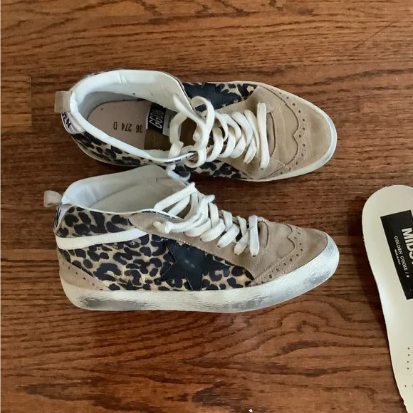 Golden Goose Mid Stars Animal Neutral Tone Print Size 36 - Picture 3 of 13